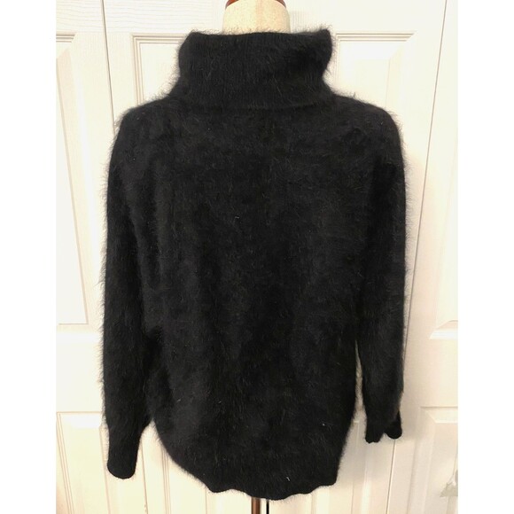 Vtg CONNIE A LEE Women's S/M Black ANGORA SWEATER Cowl Neck FUZZY FLUFFY EUC - Picture 5 of 7